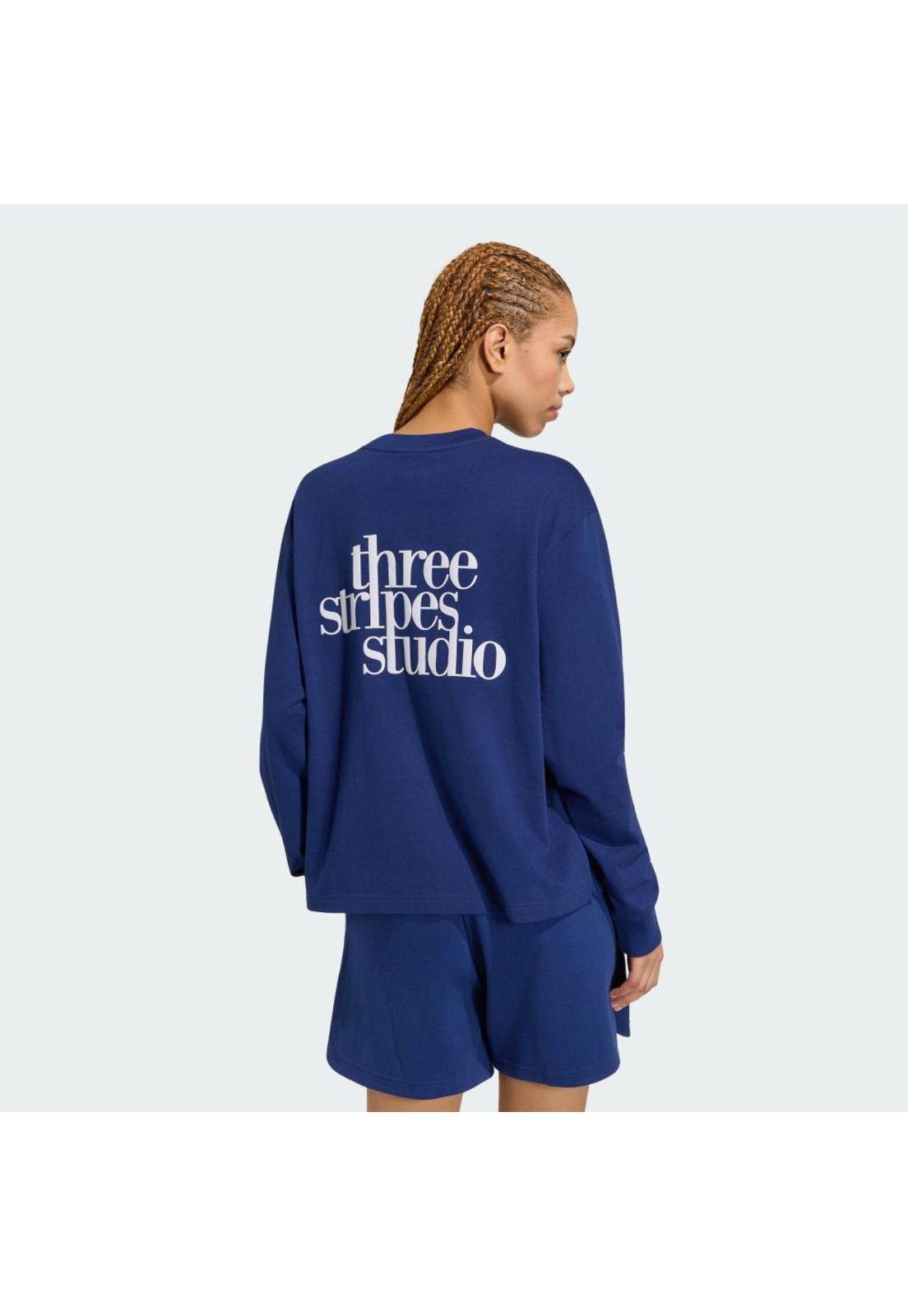 Polera adidas STUDIO 3 TIRAS ESTILO BOYFRIEND MANGA LARGA-2