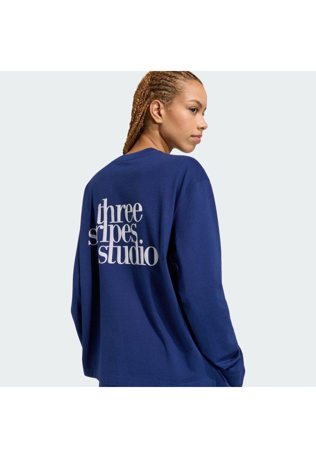 Polera adidas STUDIO 3 TIRAS ESTILO BOYFRIEND MANGA LARGA-5