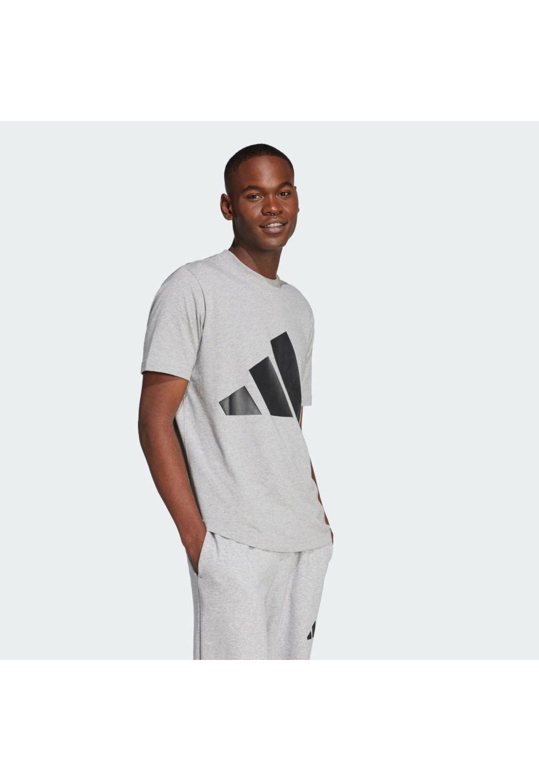 Polera adidas Hombre Essentials Logo Grande Gris-3