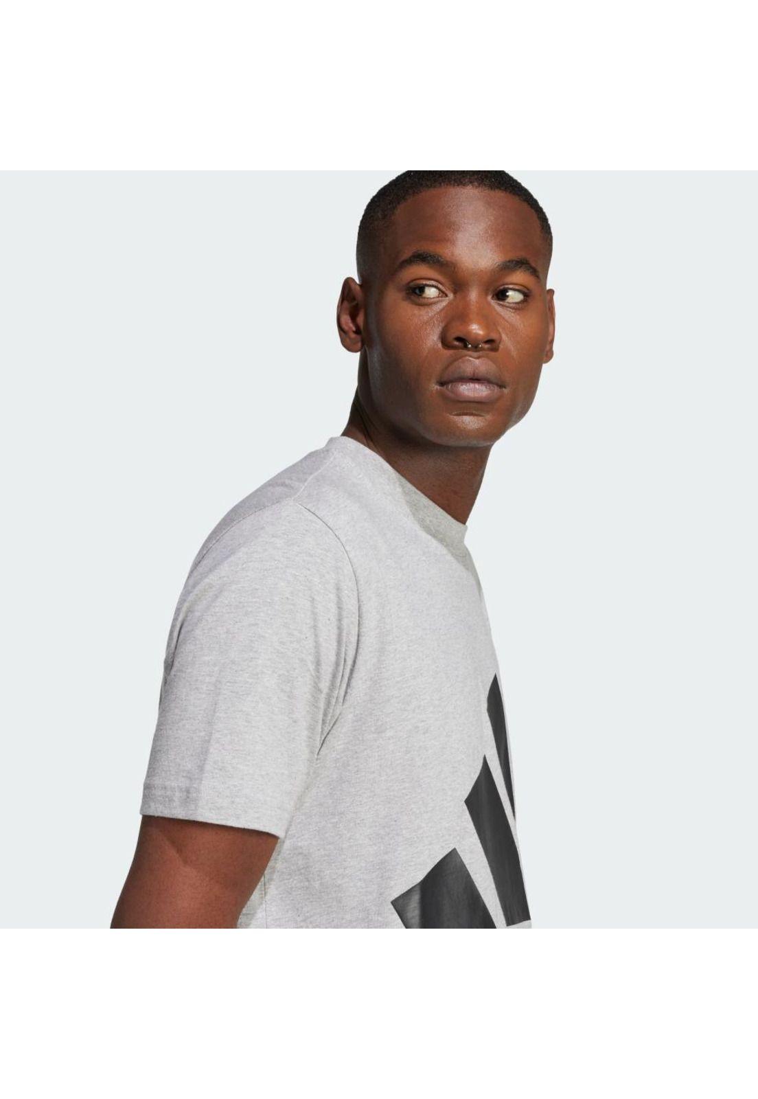 Polera adidas Hombre Essentials Logo Grande Gris-4