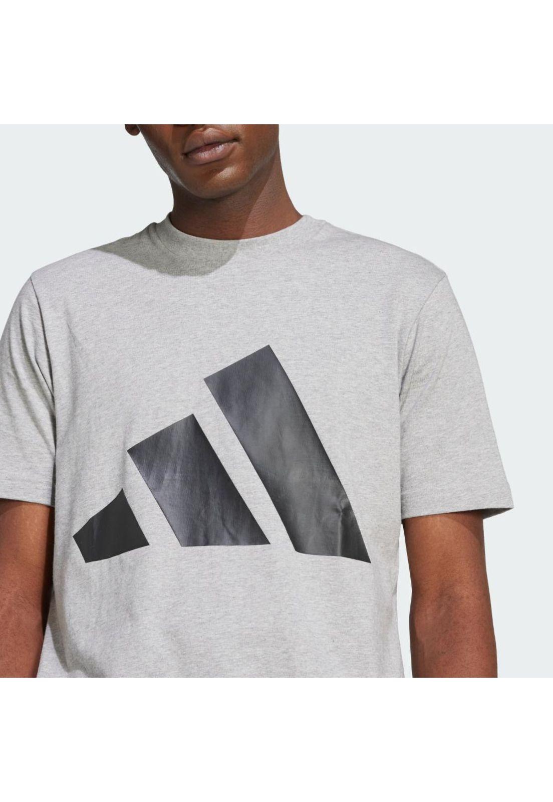 Polera adidas Hombre Essentials Logo Grande Gris-5