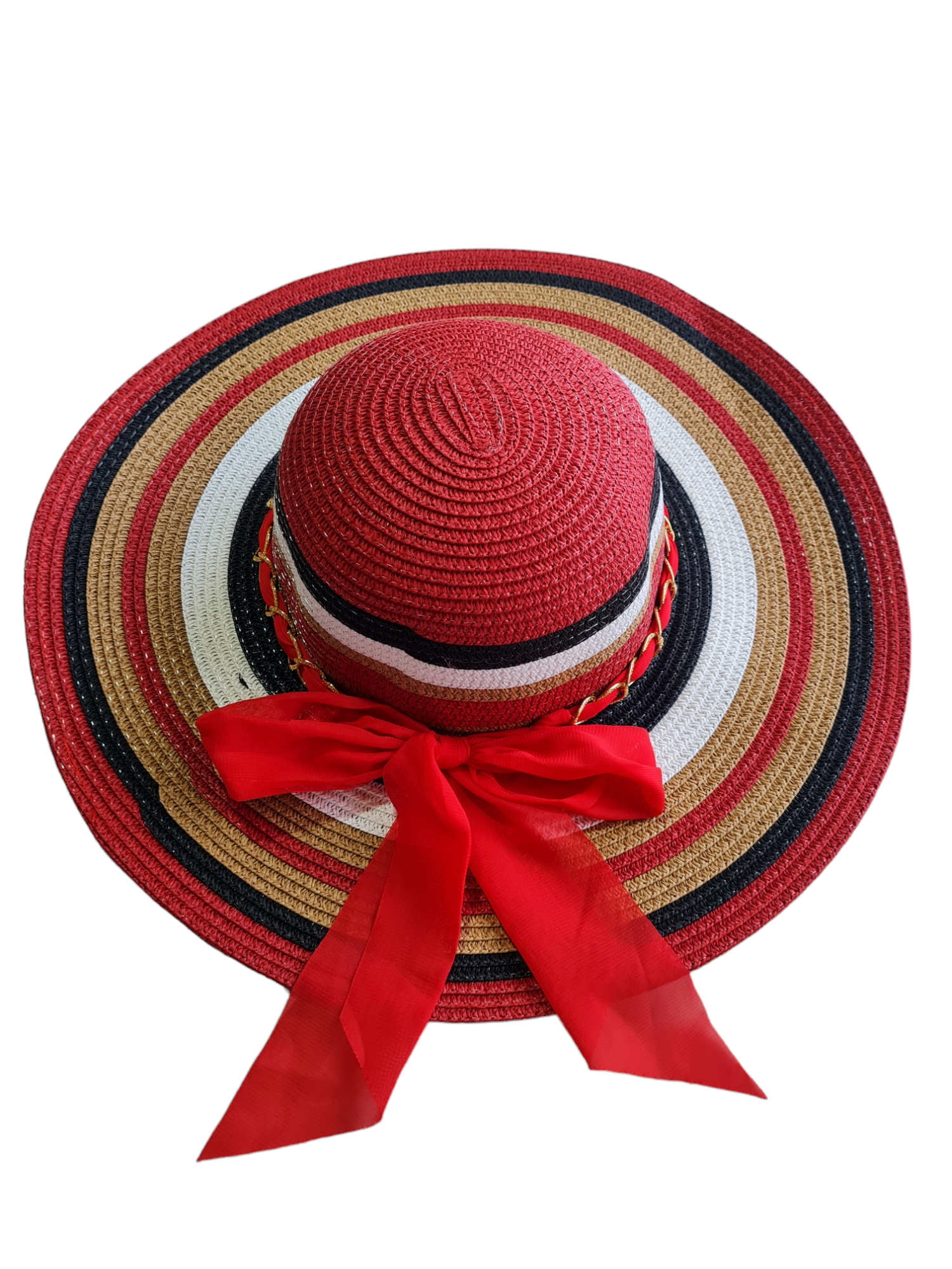 Sombrero de playa mujer sol protección solar rayas-0