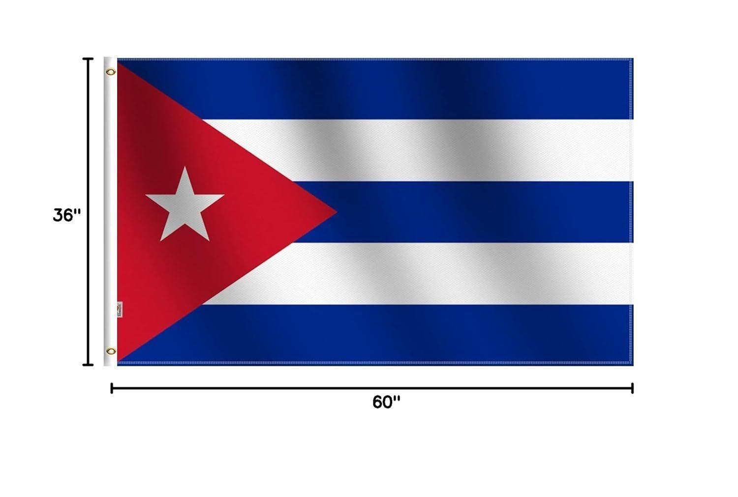 Bandera Cuba 60x90 CM Estampada ojales metálicos-5