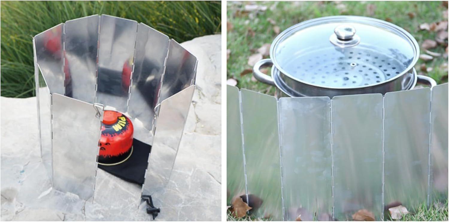 Protector De Viento Cocinilla Plegable Portatil Aluminio-5