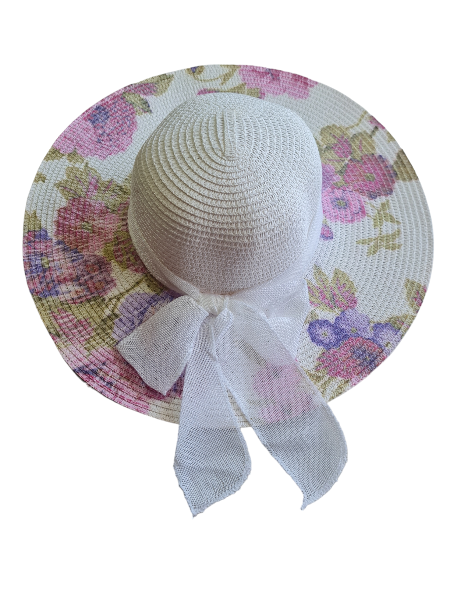 SOMBRERO DE PLAYA MUJER SOL PROTECCIÓN SOLAR FLORES-0