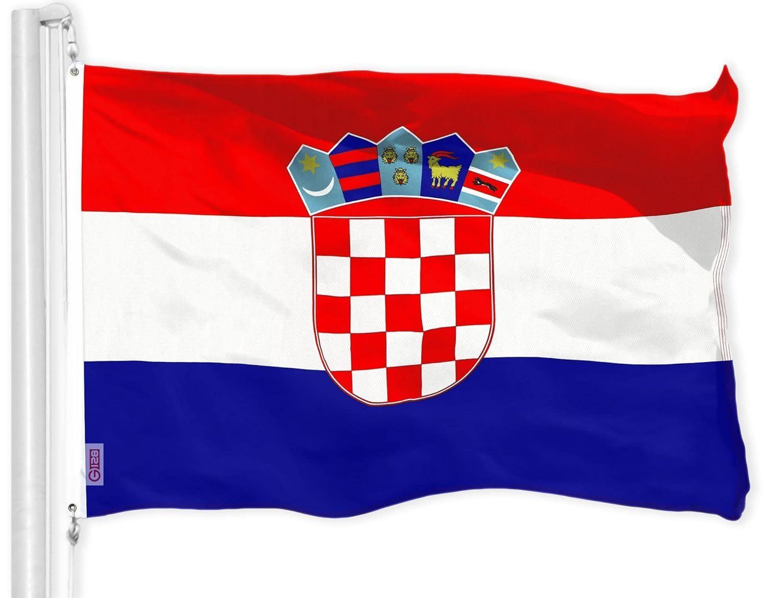 Bandera Croacia 60x90 CM  Estampada ojales metálicos-3