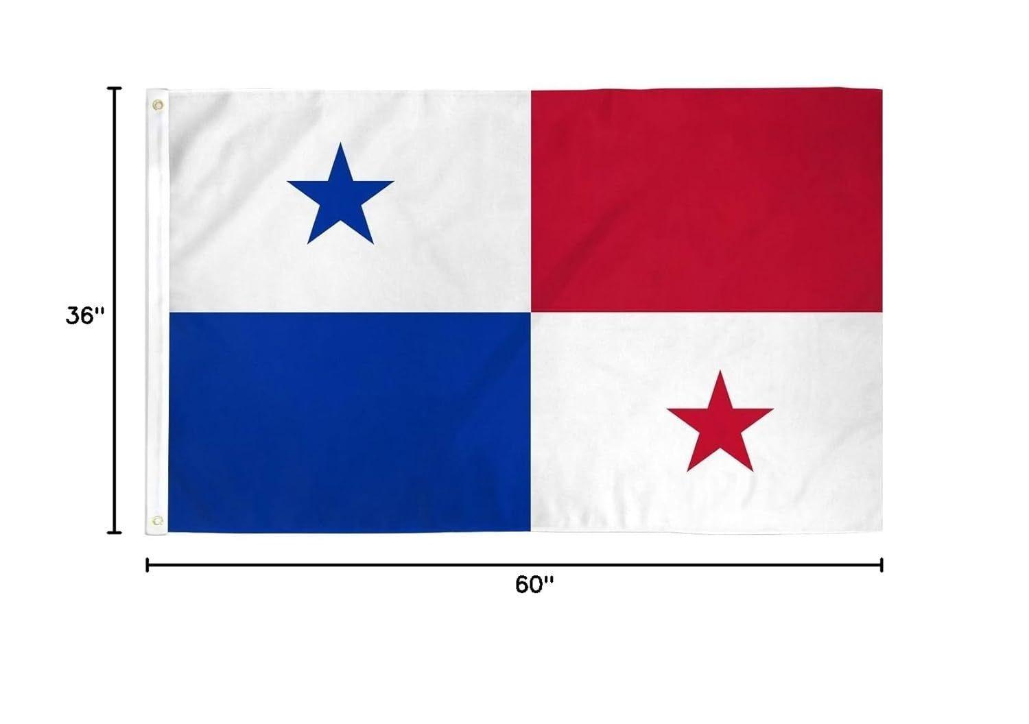 Bandera Panamá 60x90 CM Estampada ojales metálicos-2