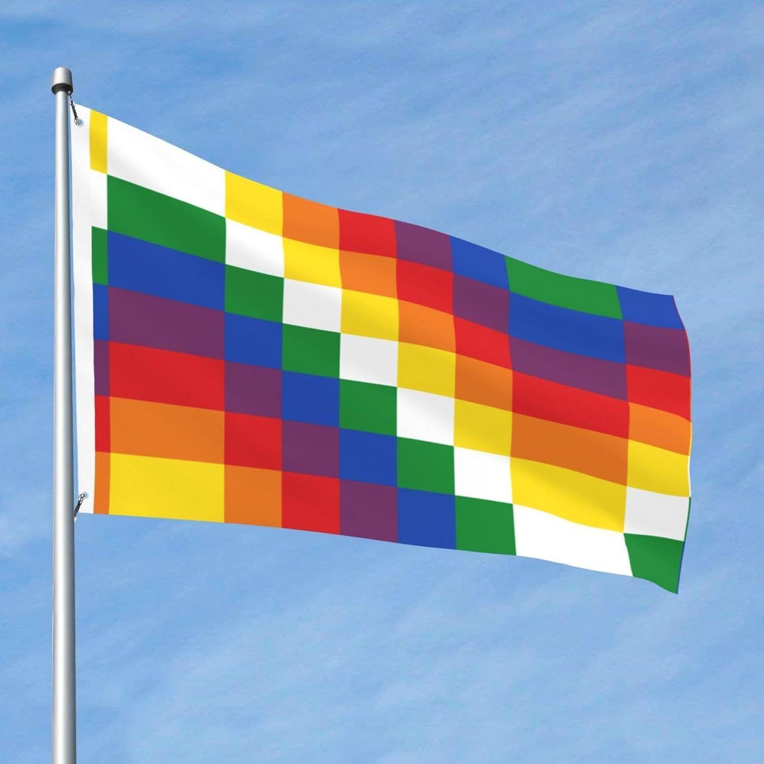 Bandera Wiphala 60x90 CM Estampada ojales metálicos-2