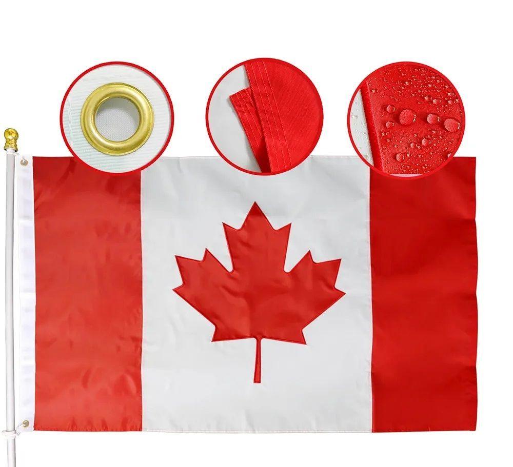 Bandera Canadá 60x90 CM Estampada ojales metálicos-4