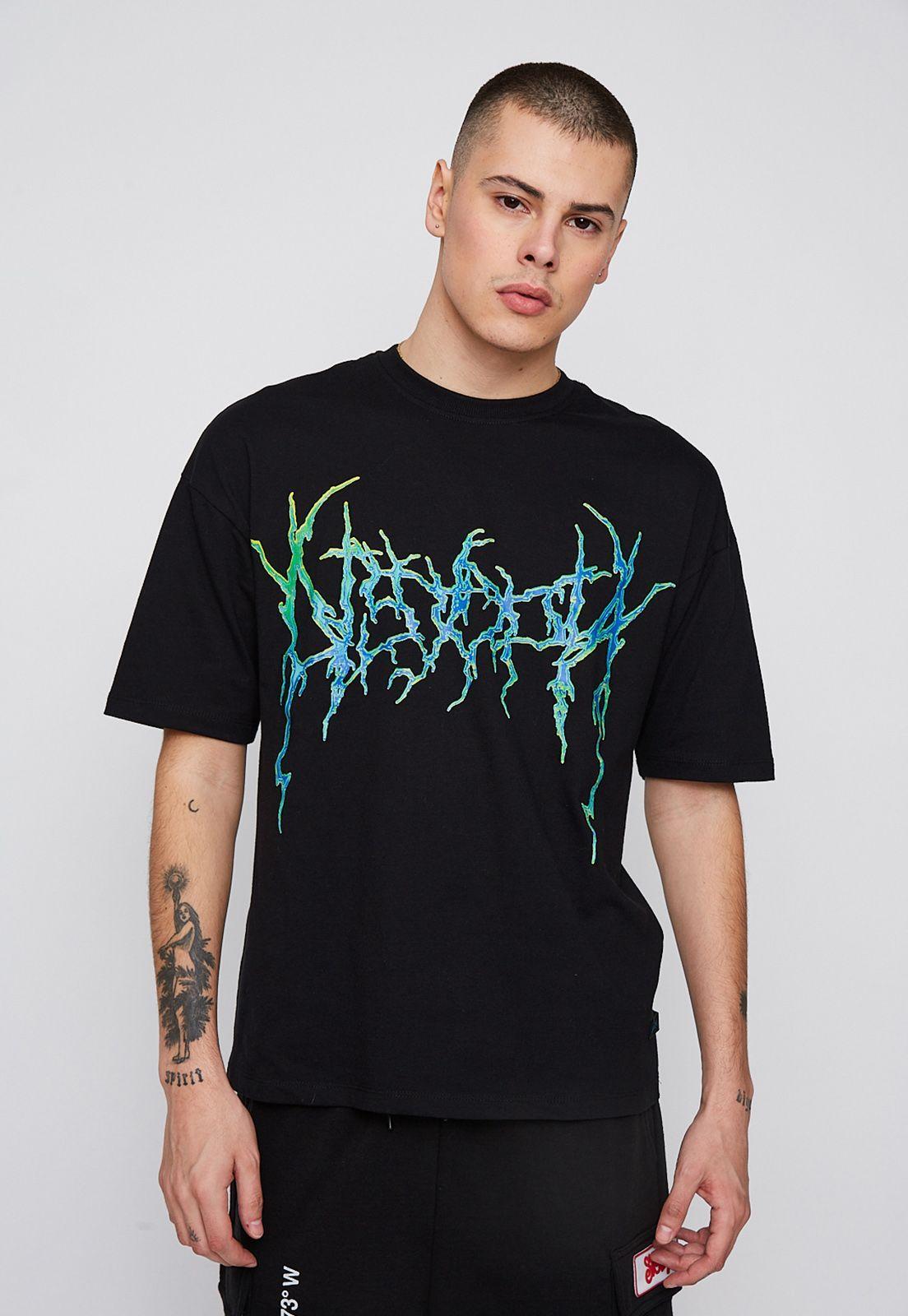 Polera Gloss Tribal Cyber Sigil Negro Sioux-0