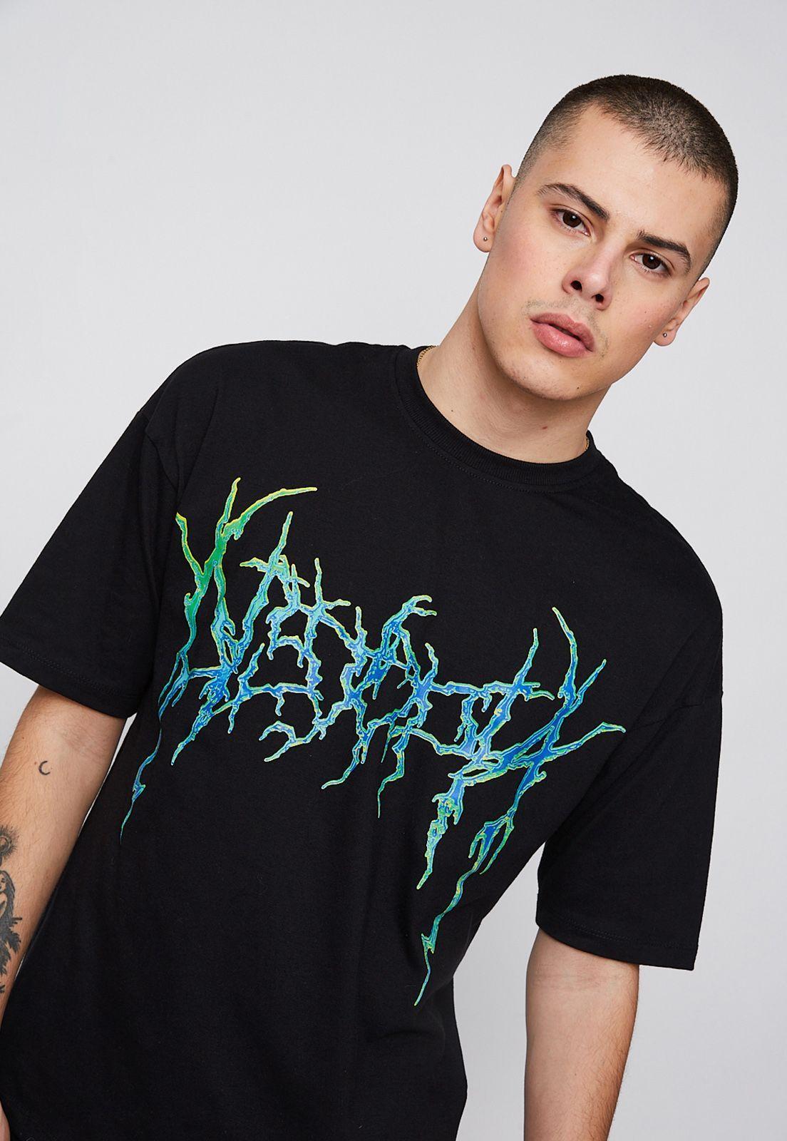 Polera Gloss Tribal Cyber Sigil Negro Sioux-2