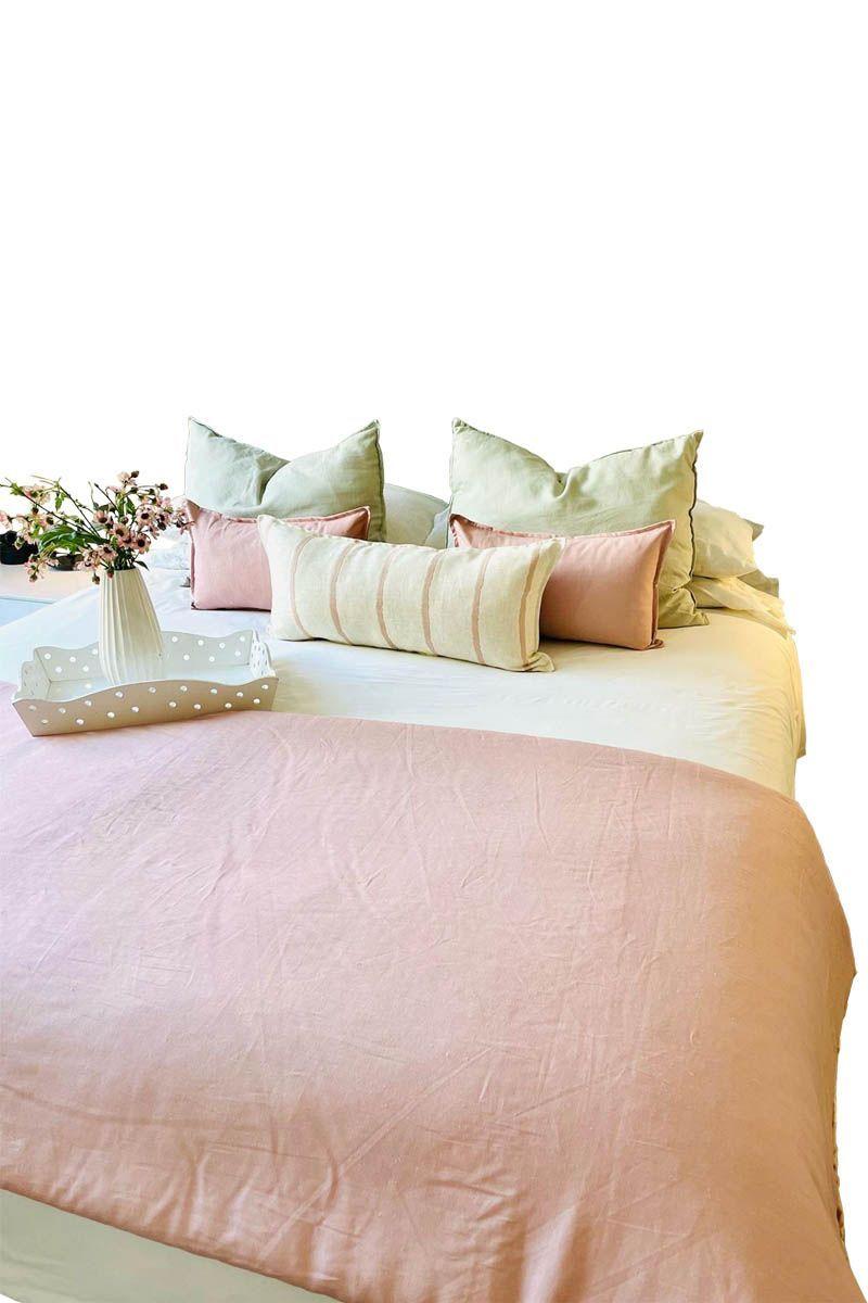 Set Piecera Lino palo rosa 90 x 260 + 2 cojines 50 x 30 cm Antonia Paz-0