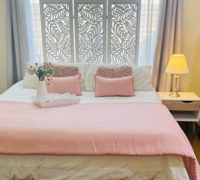 Set Piecera Lino rosado 80 x 140 +1 cojín 50 x 30 cm Antonia Paz-1