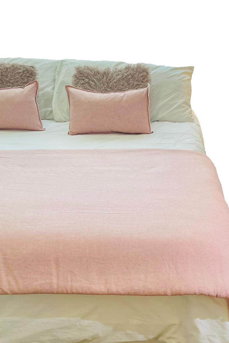 Set Piecera Lino rosado 80 x 140 +1 cojín 50 x 30 cm Antonia Paz-0