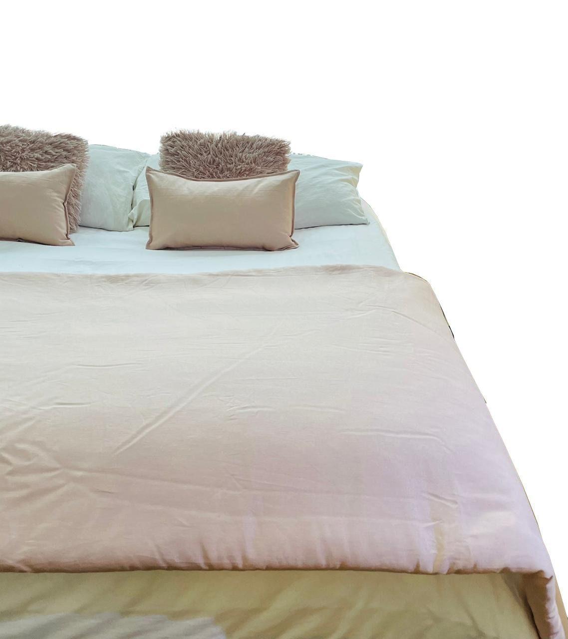 Set Piecera Lino Rosado Nude 80 x 140 + 1 cojín 50 x 30 cm Antonia Paz-0