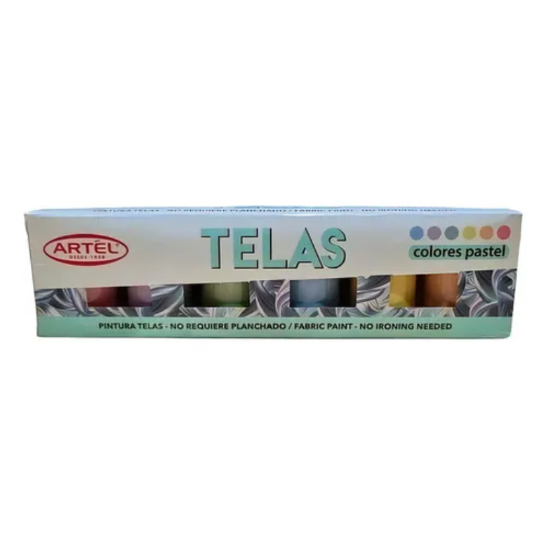 Estuche Pintura Pastel Telas 6 colores ARTEL-1