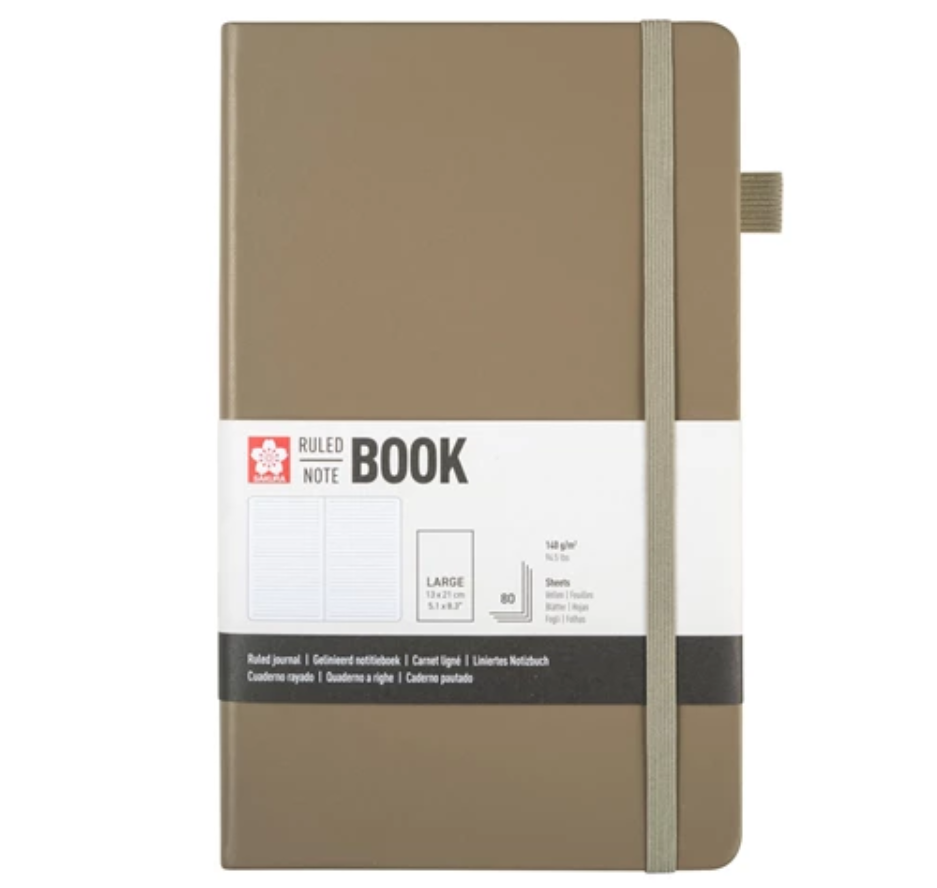 Libreta Hoja Crema Con Lineas 13x21cm Gris Ceniza Sakura-0