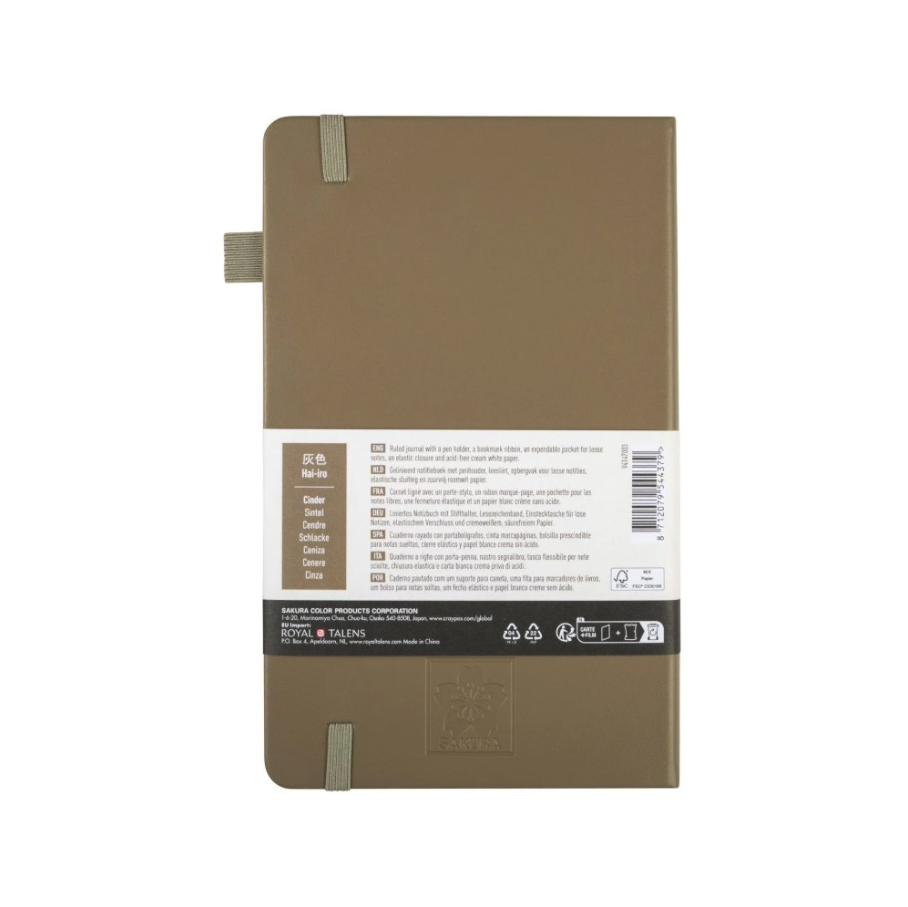 Libreta Hoja Crema Con Lineas 13x21cm Gris Ceniza Sakura-1
