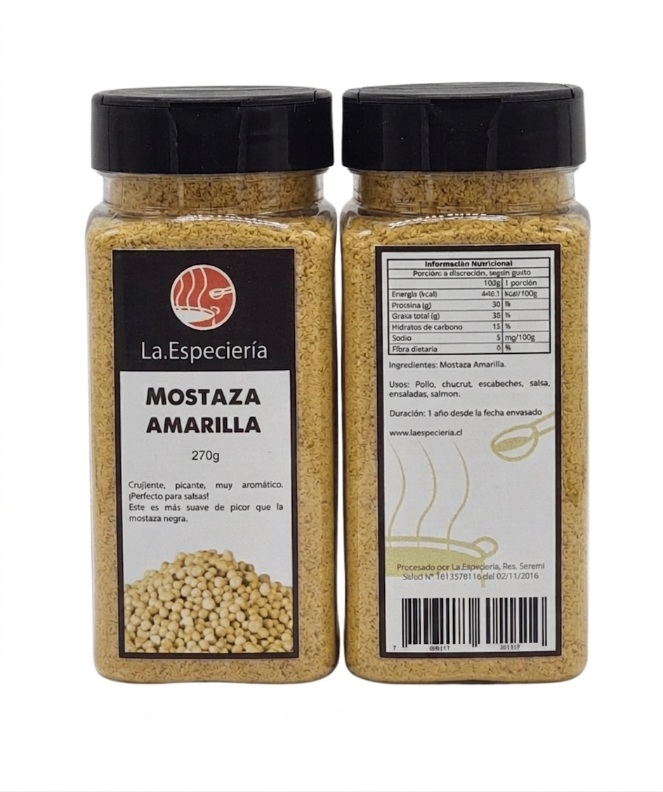 Mostaza Amarilla Molida 270g La Especieria , Natural Sin Preservantes Flia-1
