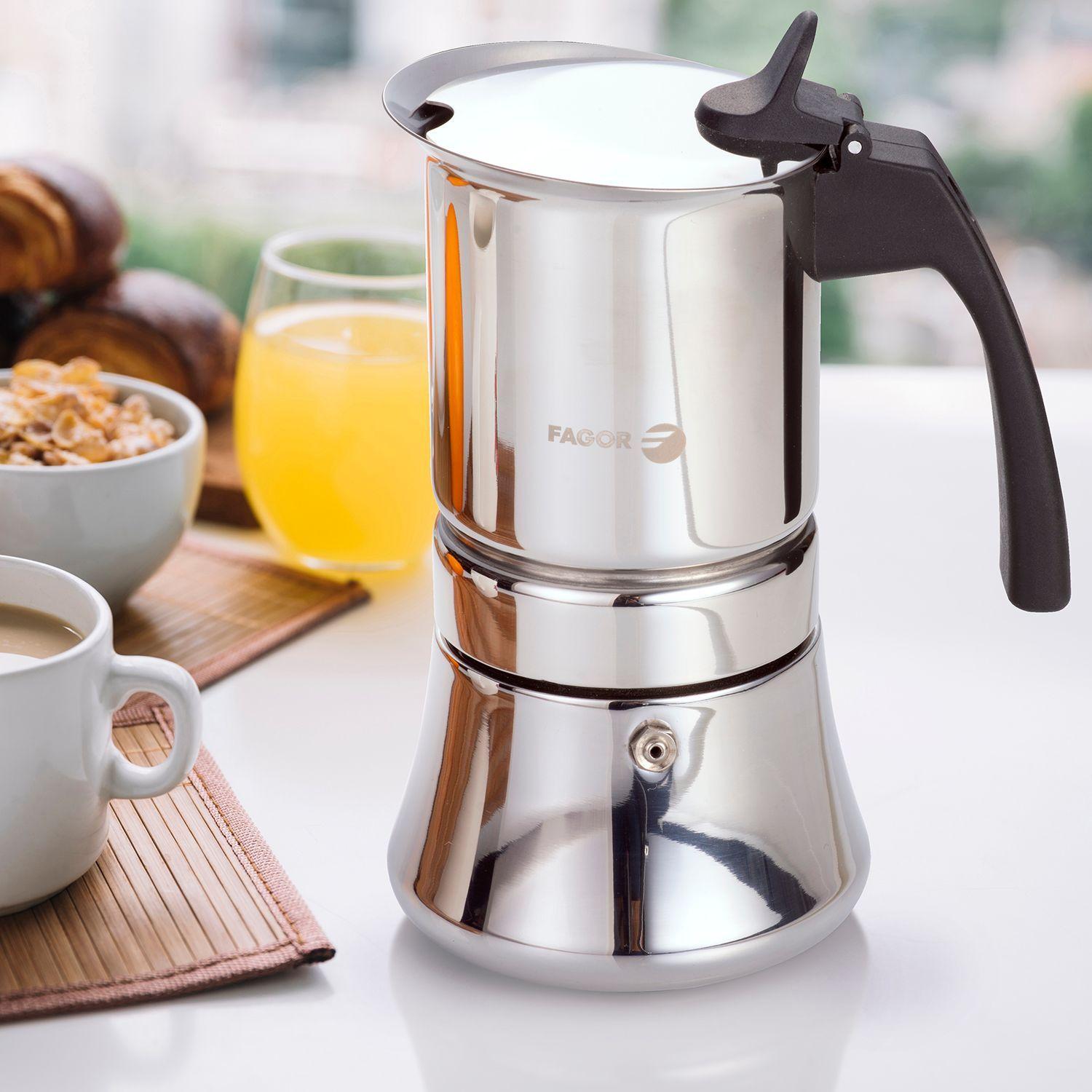 Cafetera italiana de acero inoxidable 10 Tazas Étnica Fagor-6