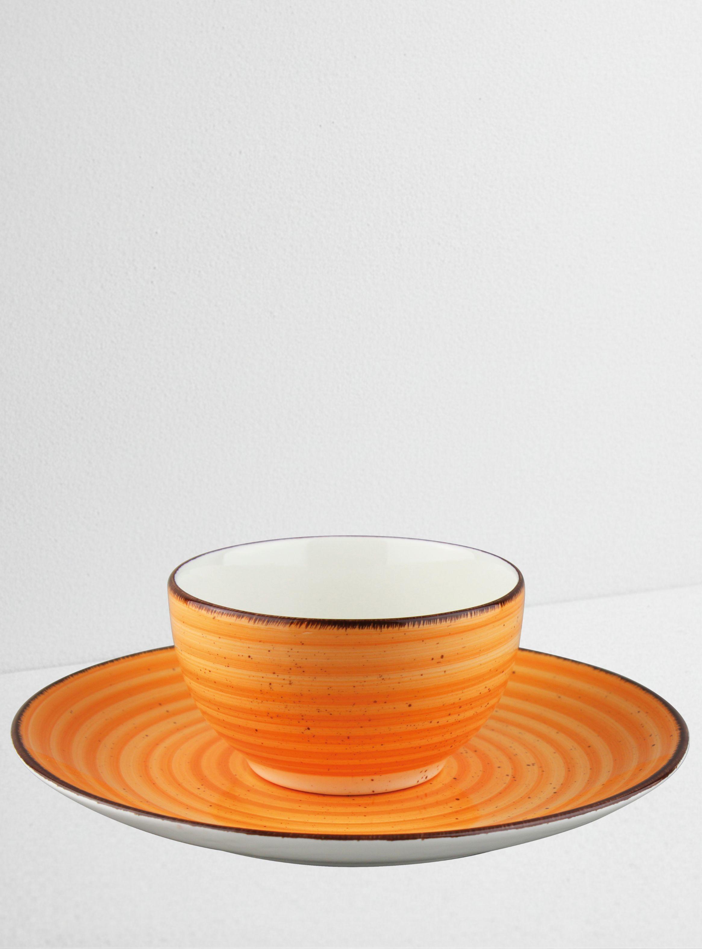 Juego vajilla cerámica 16 piezas naranja-2