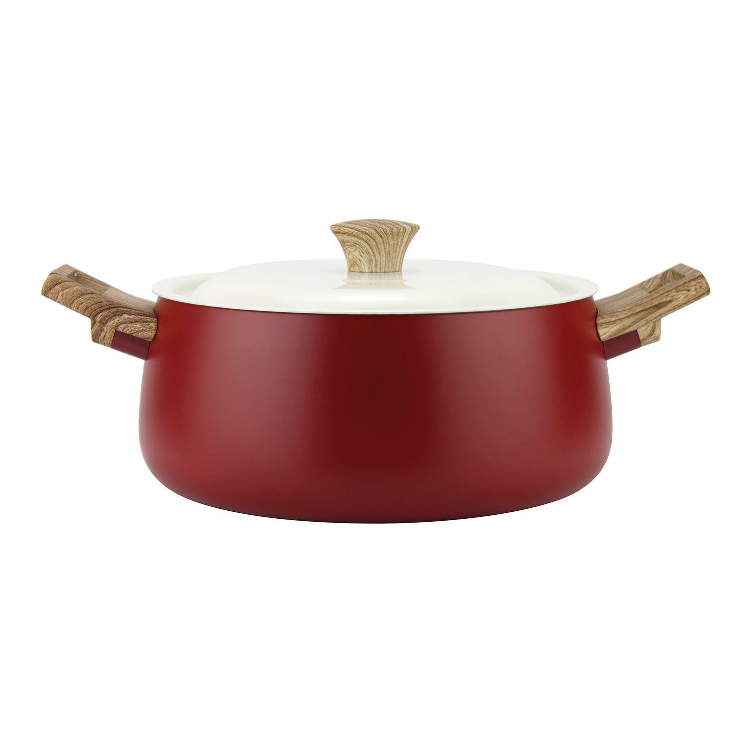 Batería de cocina de aluminio 7 Piezas Rojo Biela Fantuzzi-2
