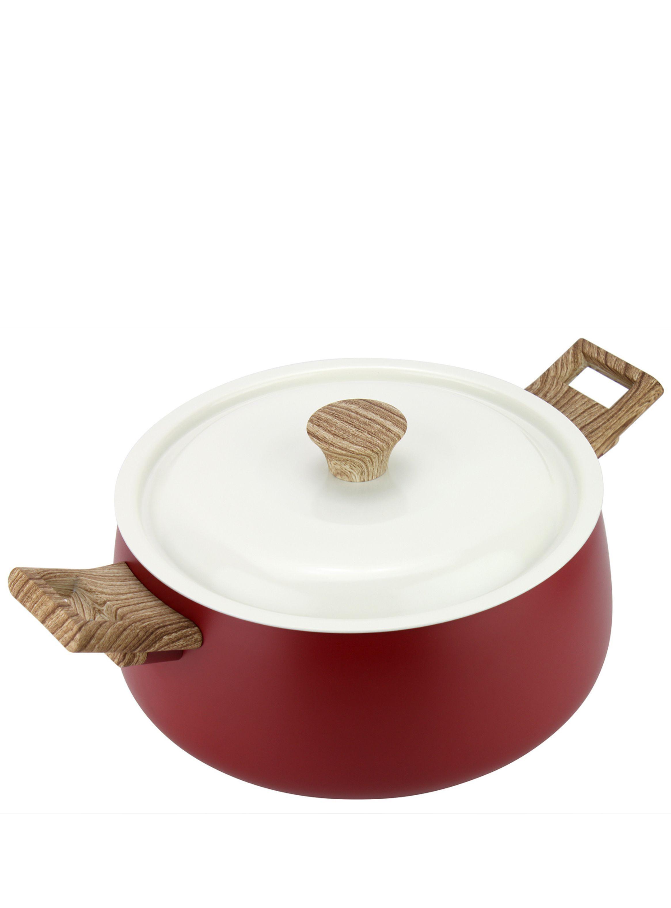 Batería Cocina Aluminio Forjado 7pzas Roja Biela-2