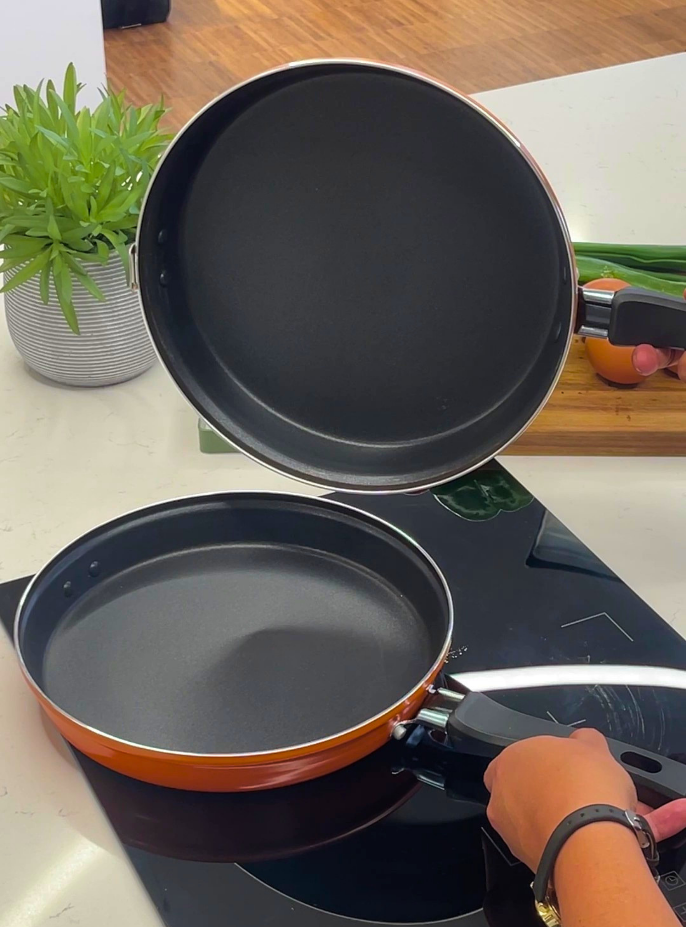 Sartén Omeletera Dúo 24cm Naranja Gourmet-2