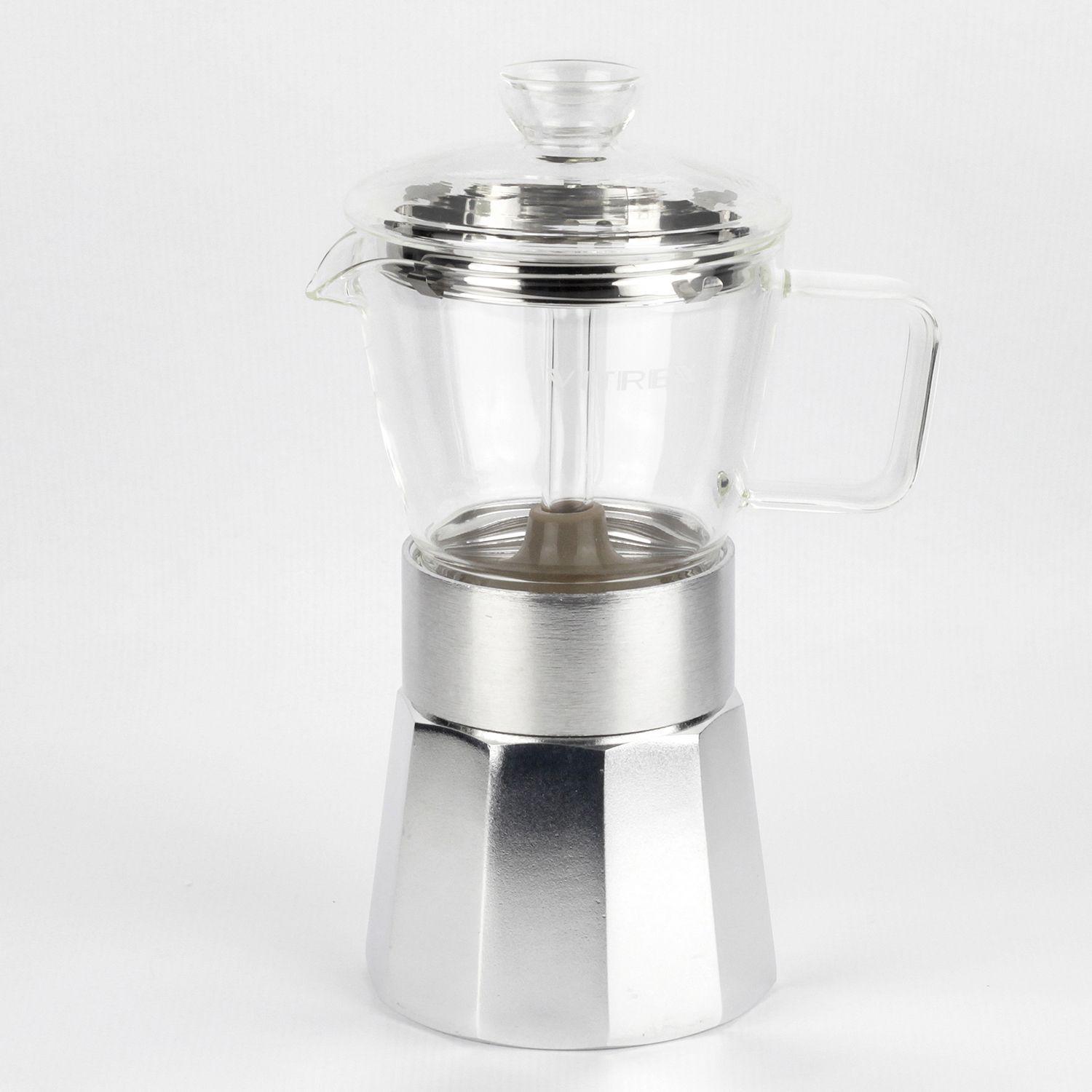 Cafetera Italiana Vidrio 6 Tazas Crystal-1