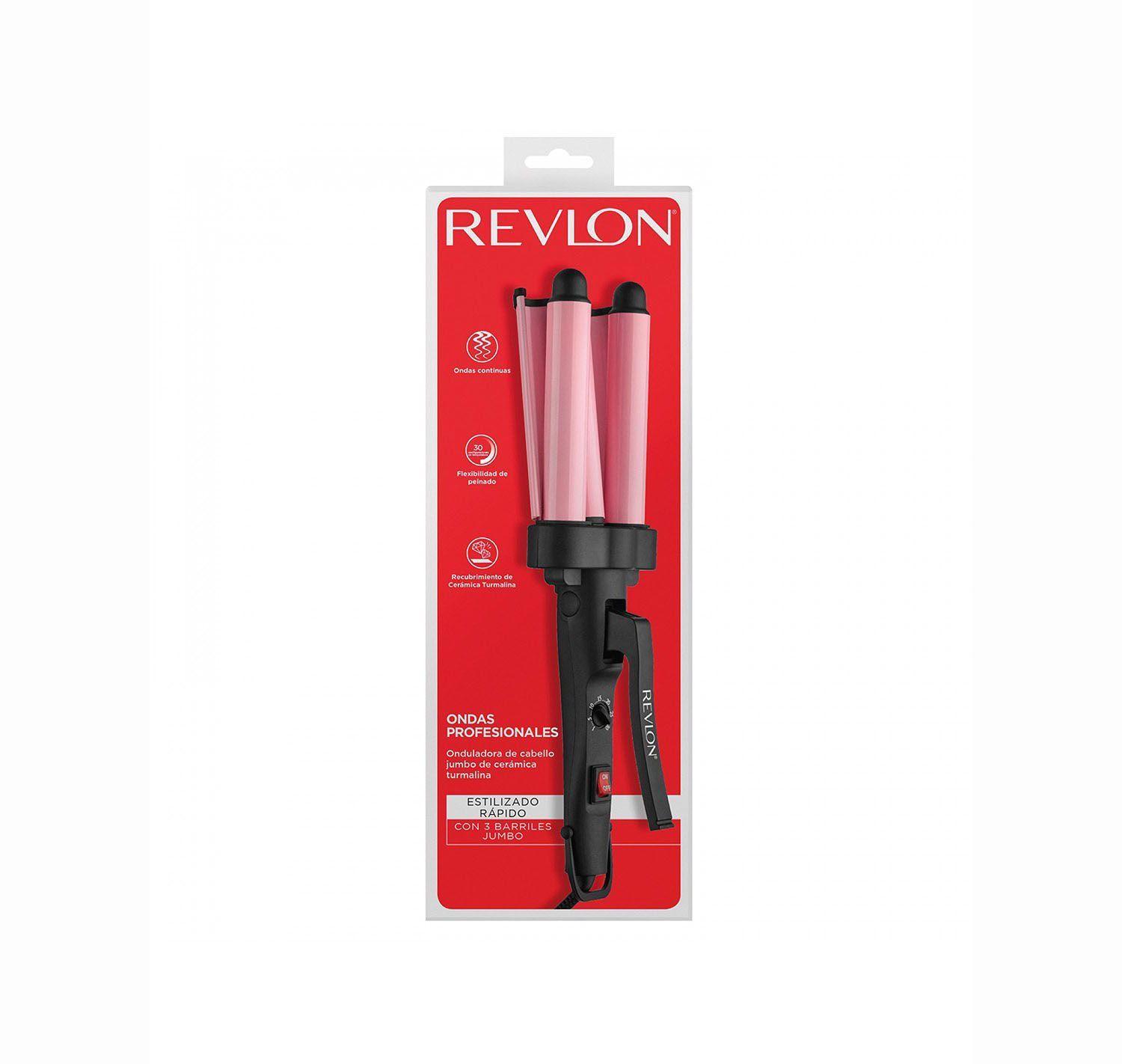 REVLON ONDULADOR WAVER JUMBO DE 3 BARRILES ROSA -3