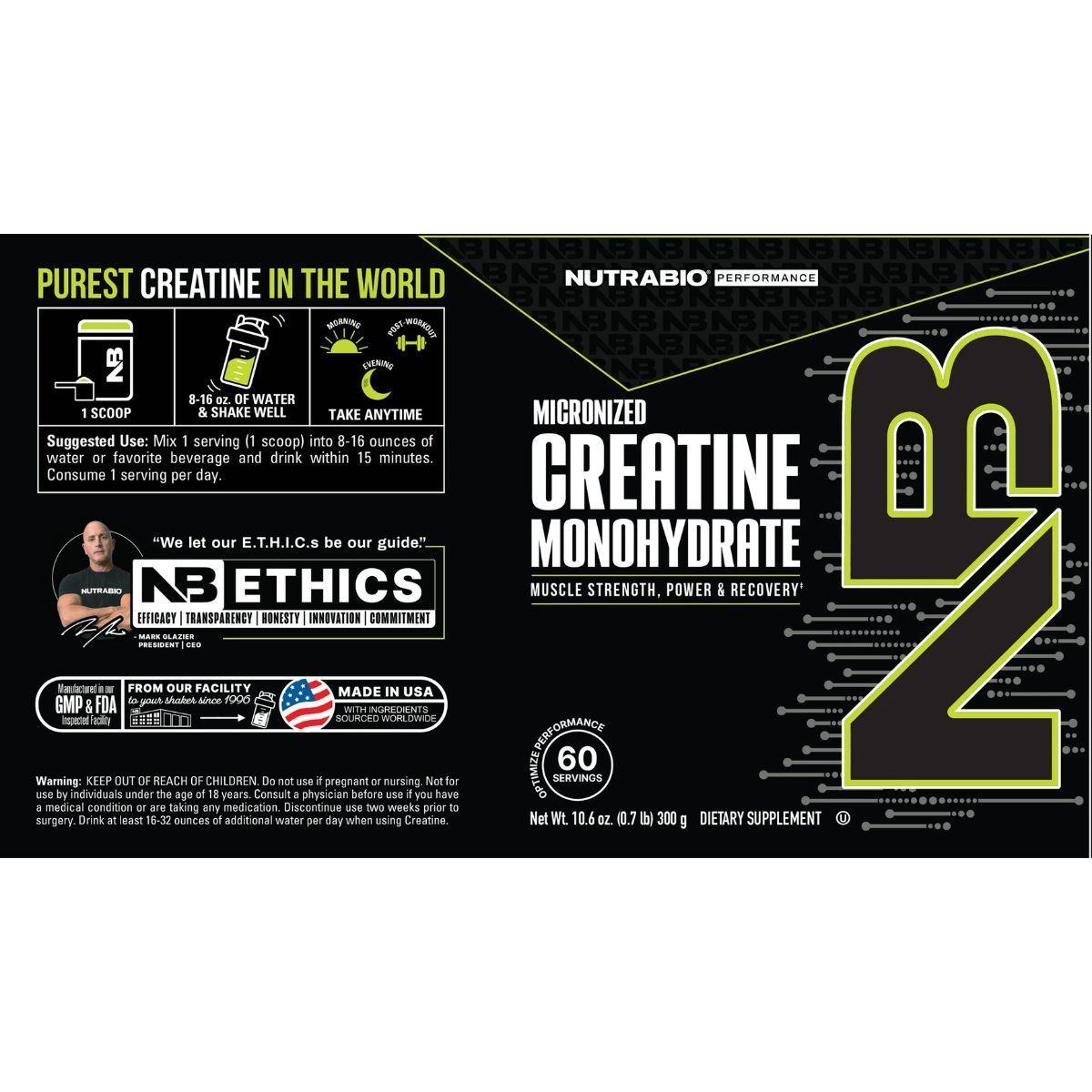 CREATINA MONOHYDRATE 300 GRS 60 SERV. NUTRABIO-2