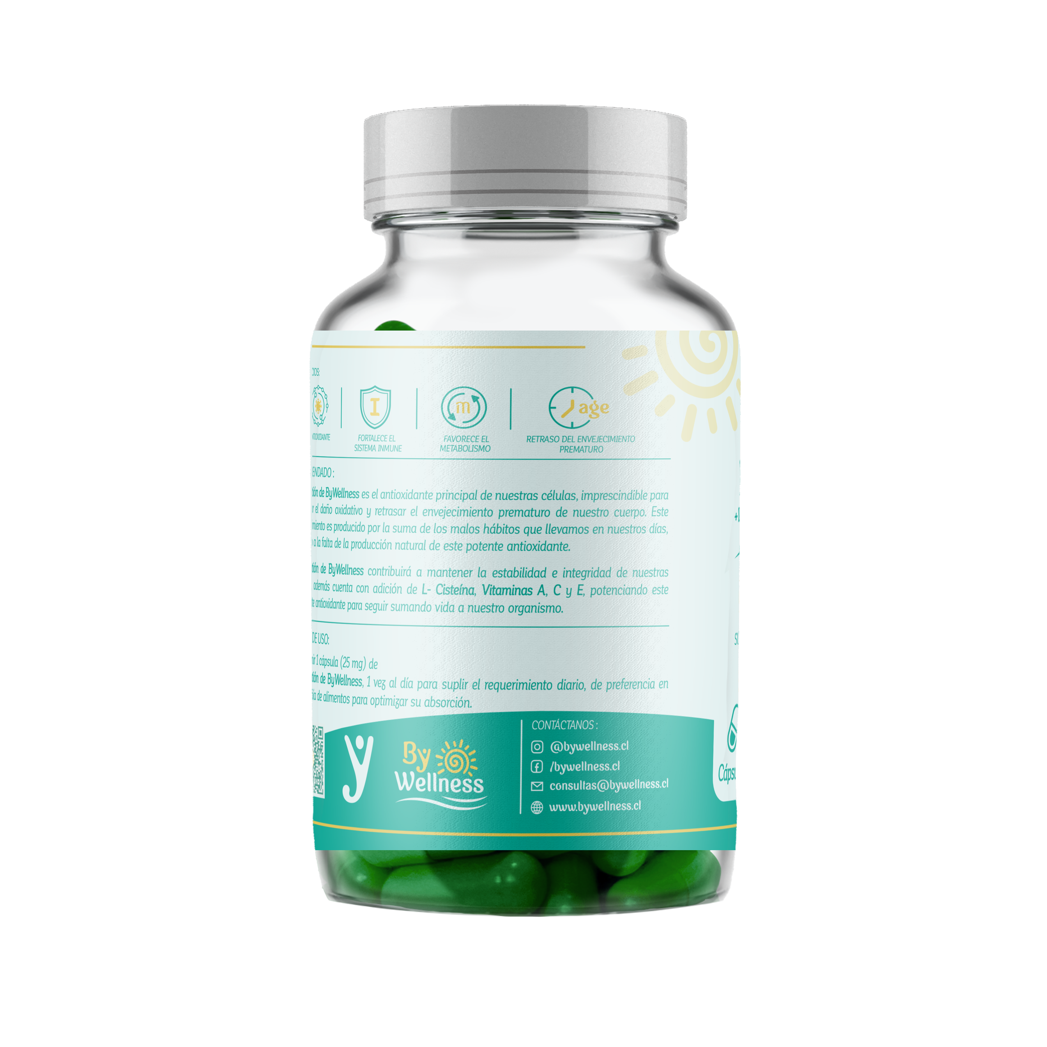 L-GLUTATIÓN ANTIOXIDANTE 100 CÁPSULAS - 100 SERVICIOS-2