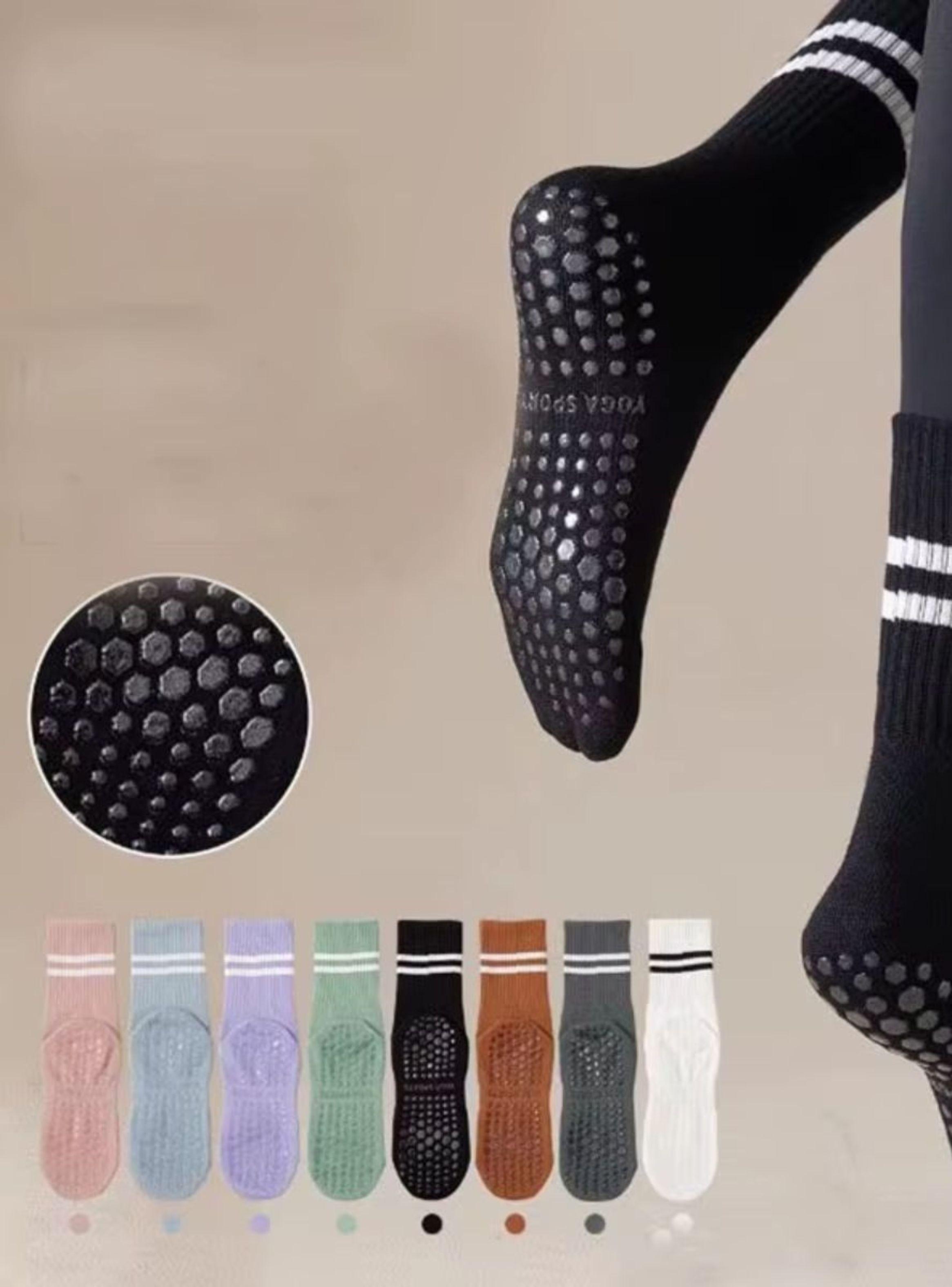 Calcetines Antideslizantes Algodon Yoga Pilates Fitness Set 4 Pares-4