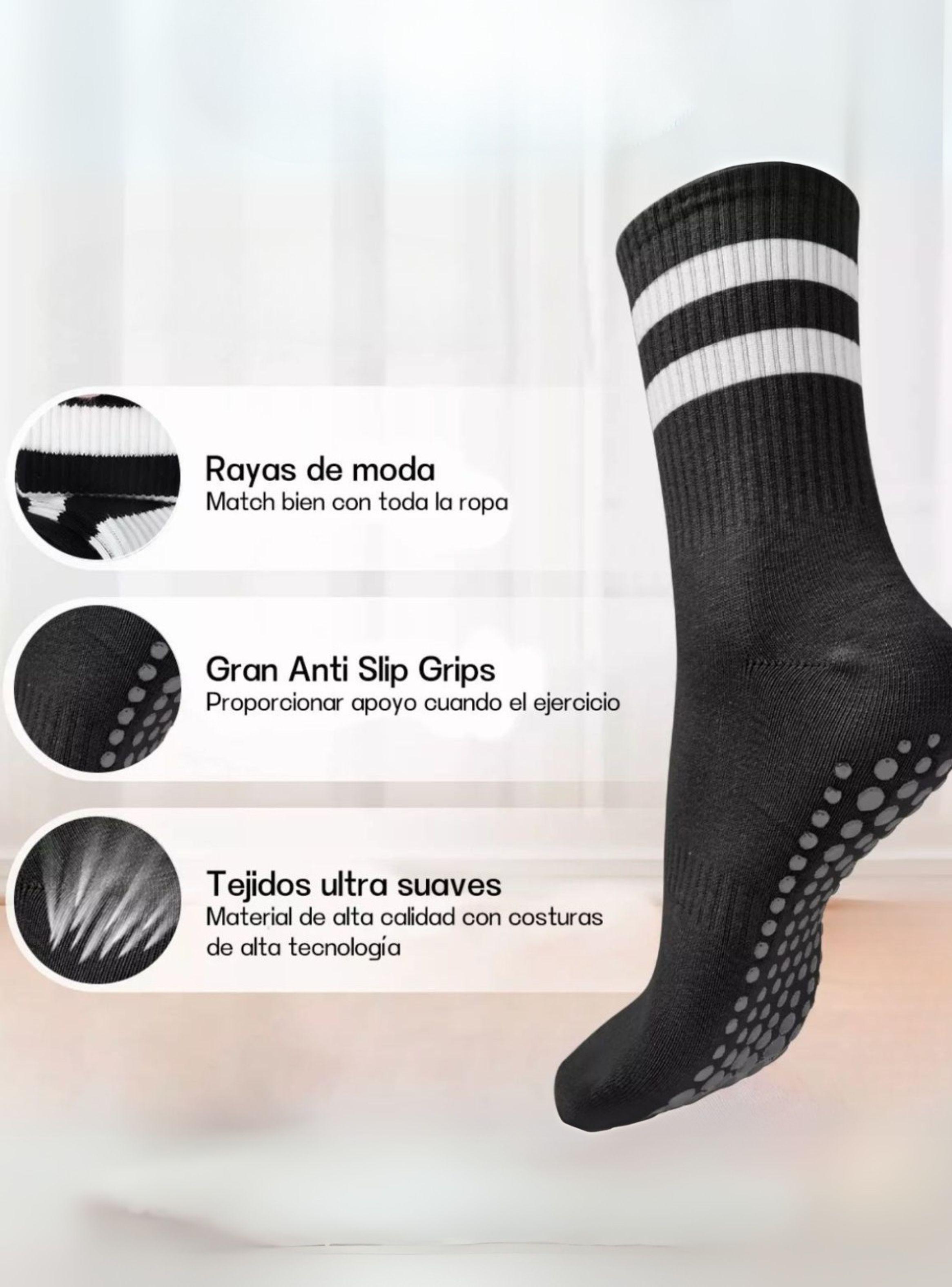 Calcetines Antideslizantes Algodon Yoga Pilates Fitness Set 4 Pares-5