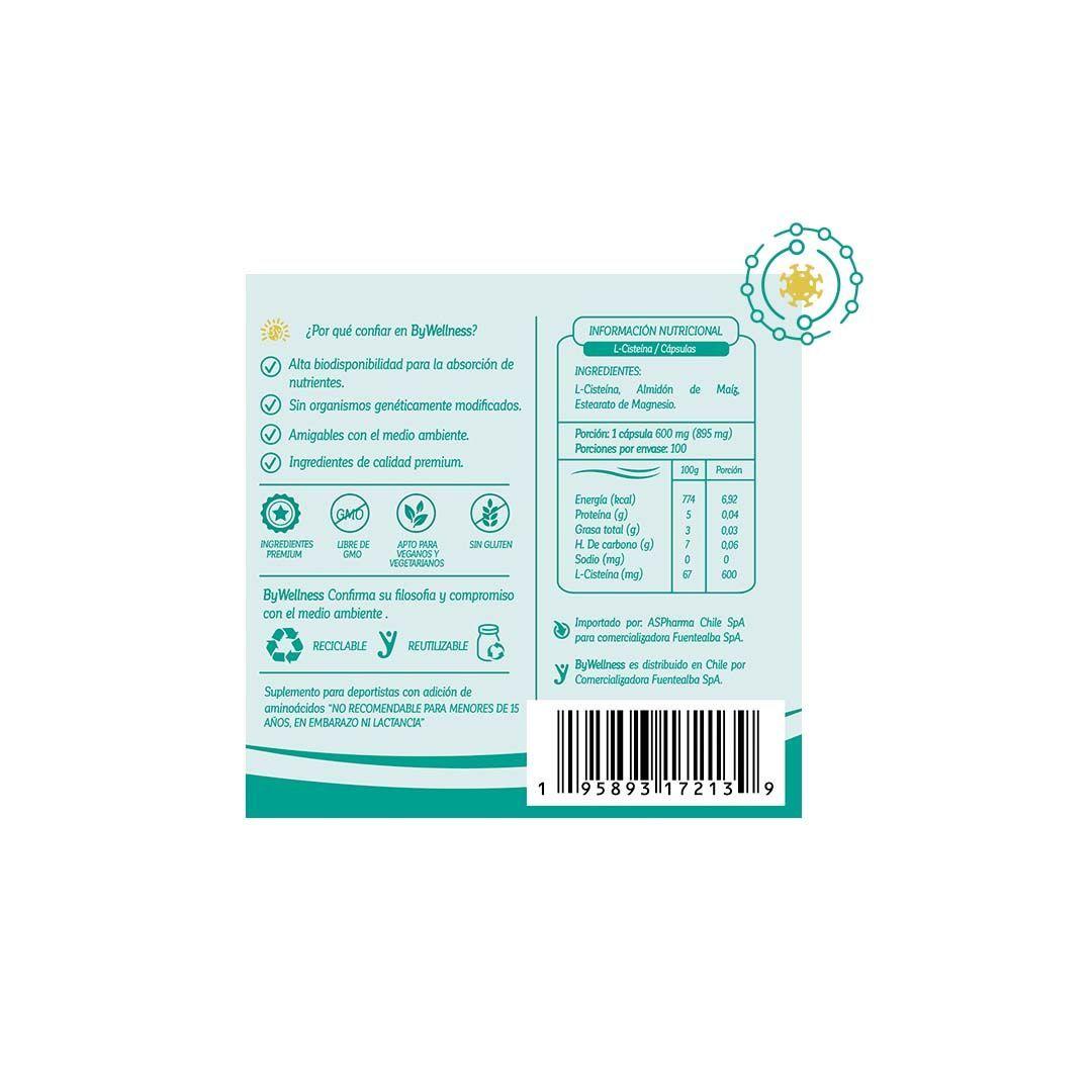 Protector Hepático L-cisteina 600 Mg 100 Caps-3