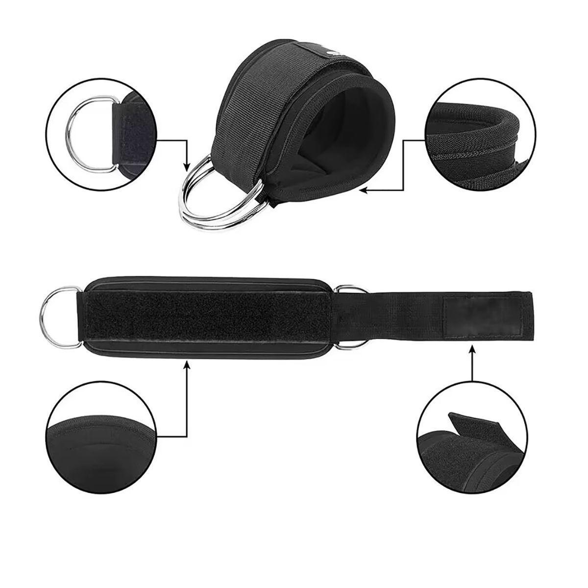 Par Tobilleras Para Polea Enganche Gym Glúteos-5