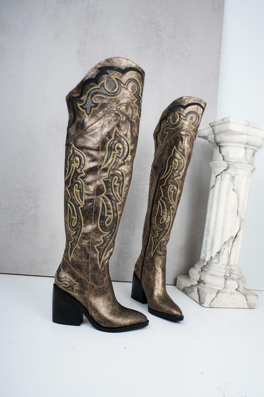 Bota Larga Texana Jagger Cuero Dorada-3