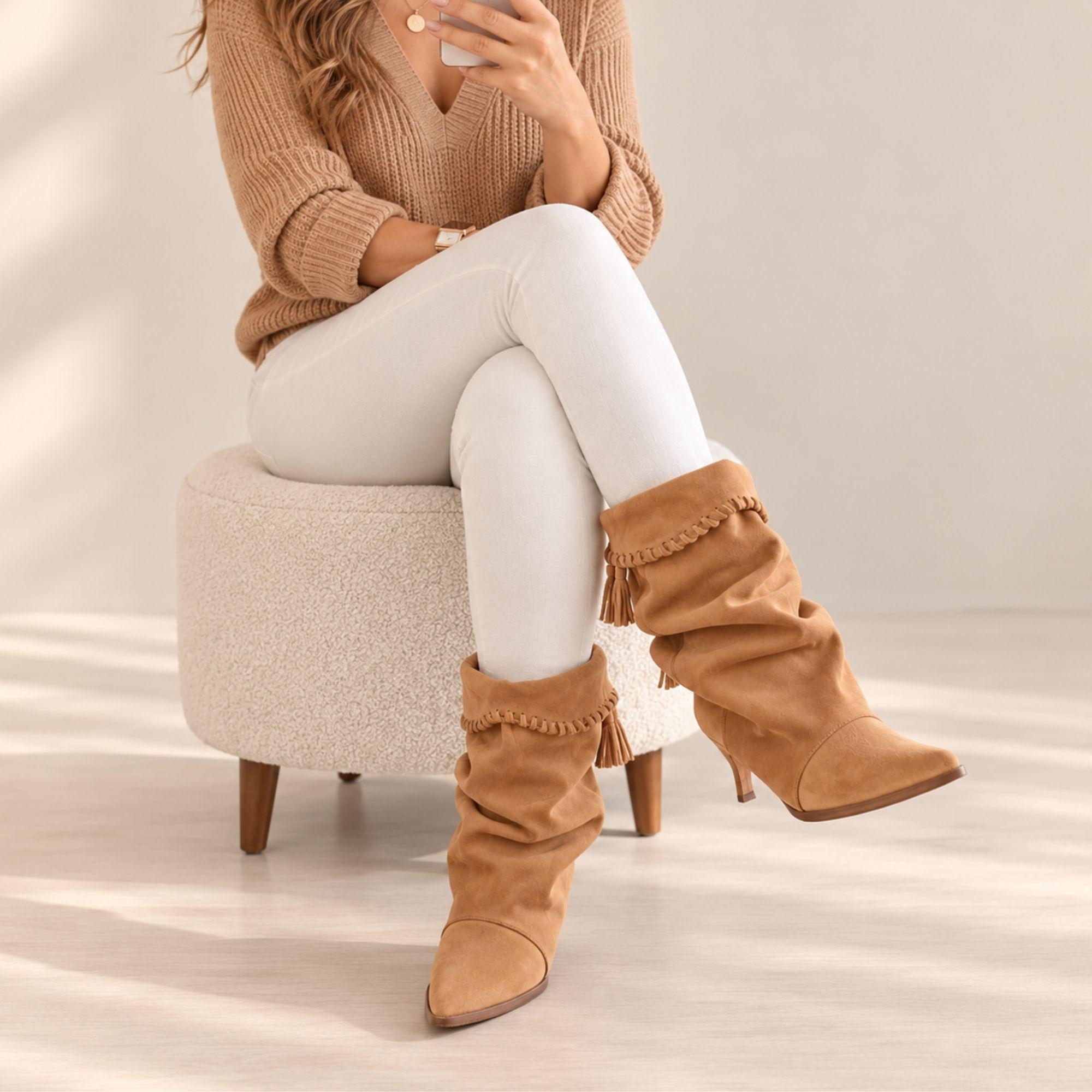 Bota Madame Jones Tabaco 100 Gamuza-2