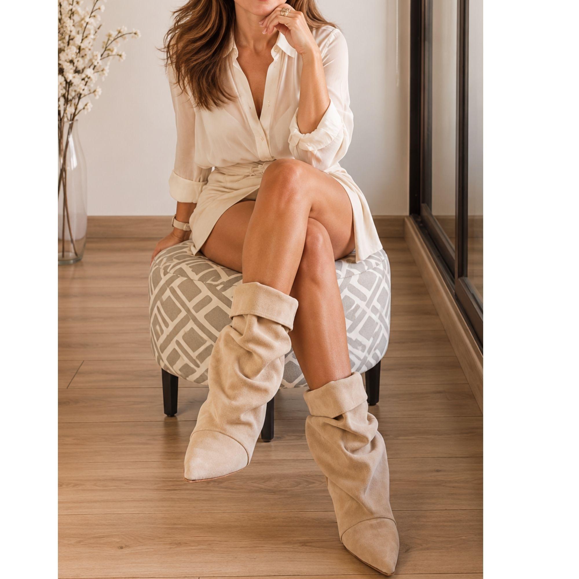 Bota Caroline Duna Gamuza Dise o Slouchy Atemporal-1