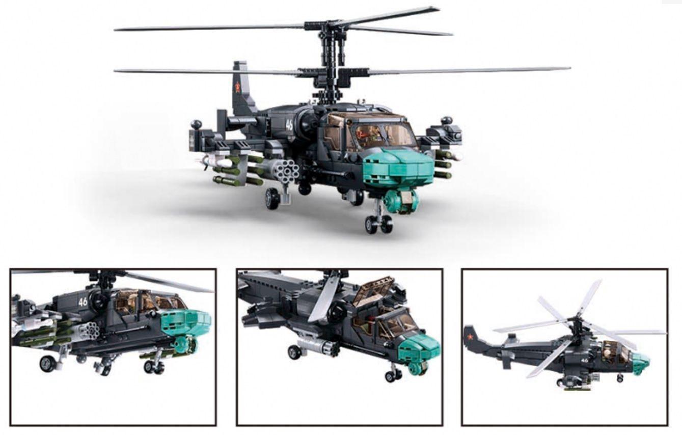 Helicoptero de Ataque Ruso KA-52 Alligator, compatible Lego-3