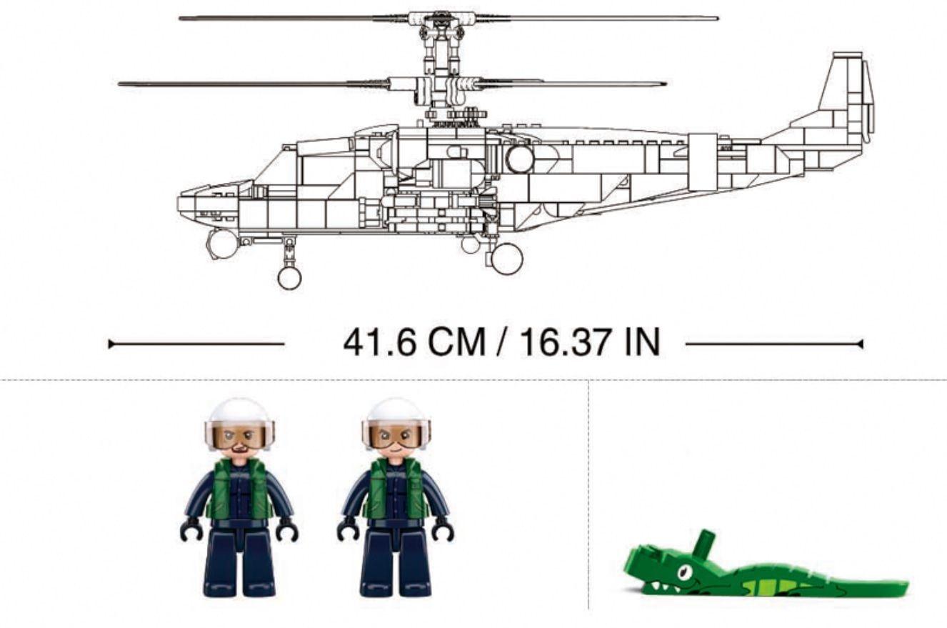 Helicoptero de Ataque Ruso KA-52 Alligator, compatible Lego-4