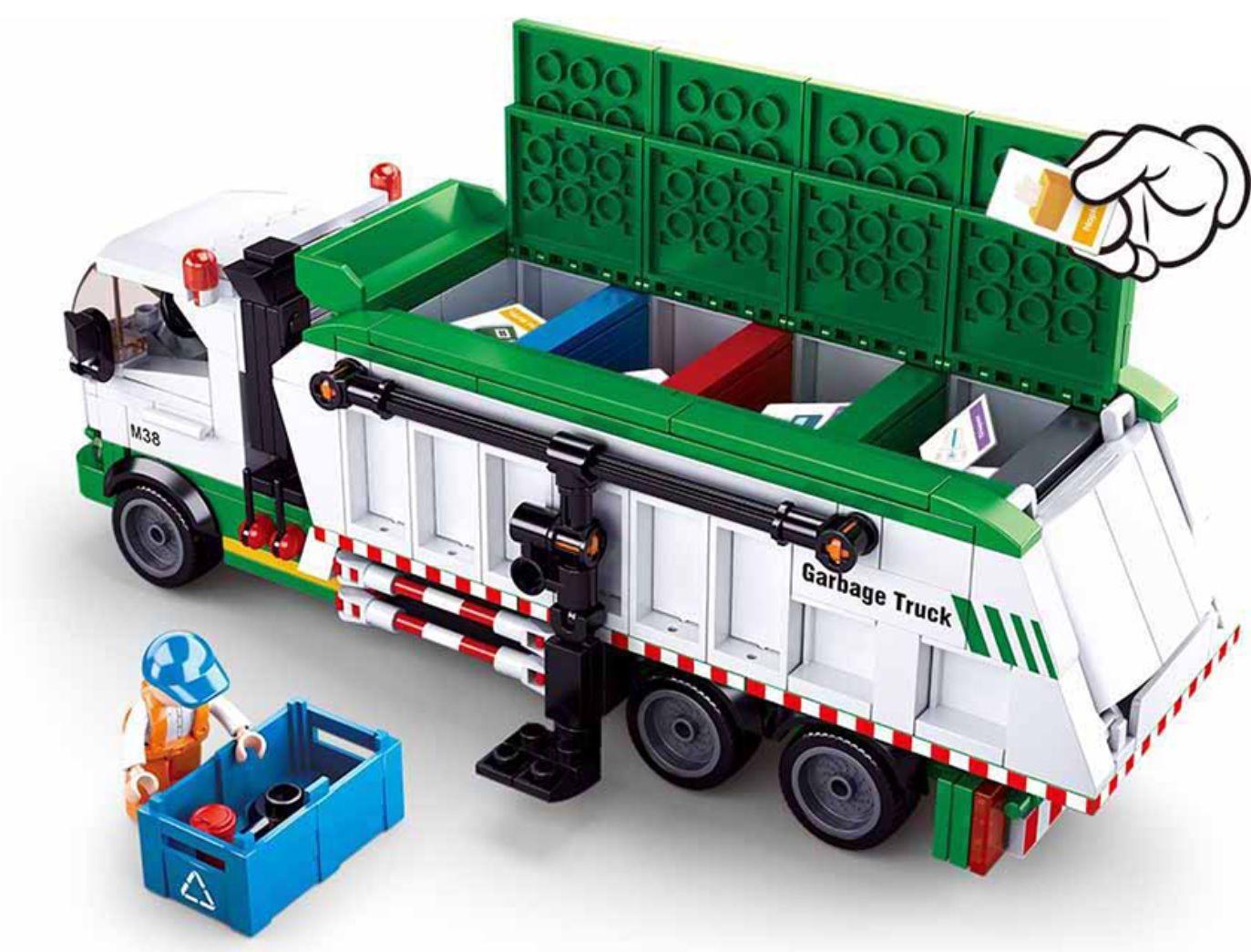 Camión Armable de Aseo y Reciclaje, compatible Lego-2