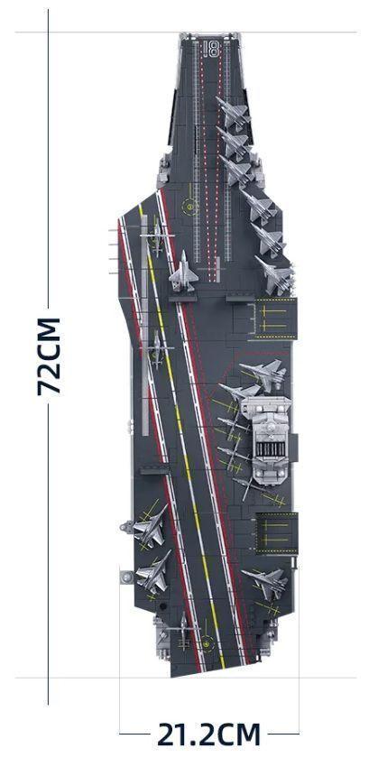 Barco Porta Avion PLA18 Fujian, 72 cm 1312 Pzs-2