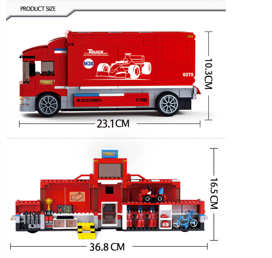 Camion con Auto F1 Armable Sluban -3