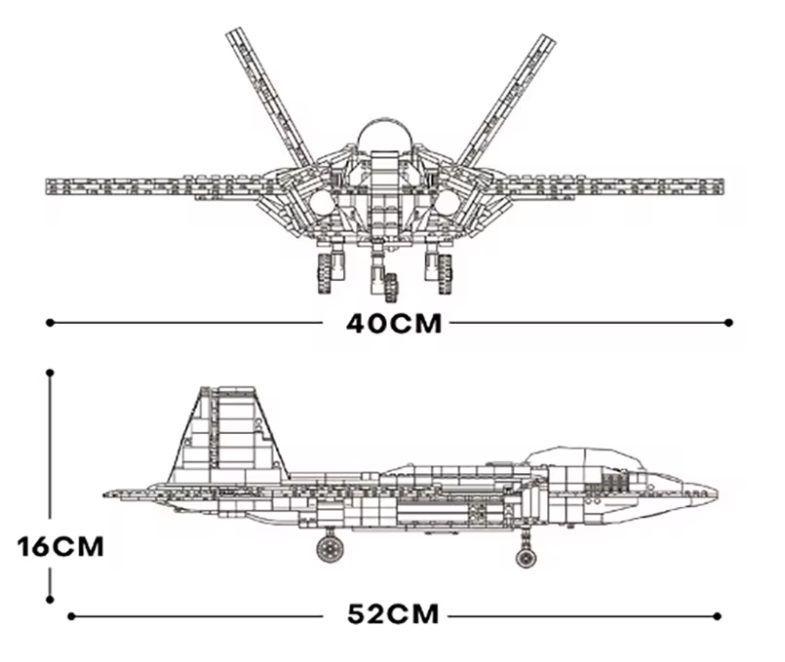 Avión Caza Furtivo USAF F-22A Raptor, compatible Lego-2