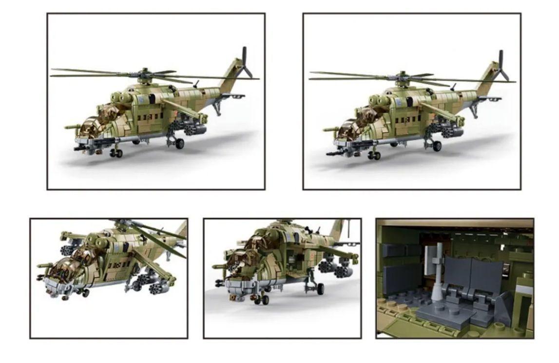 Helicoptero de Ataque Ruso MIL MI-24 HIND, compatible Lego-4