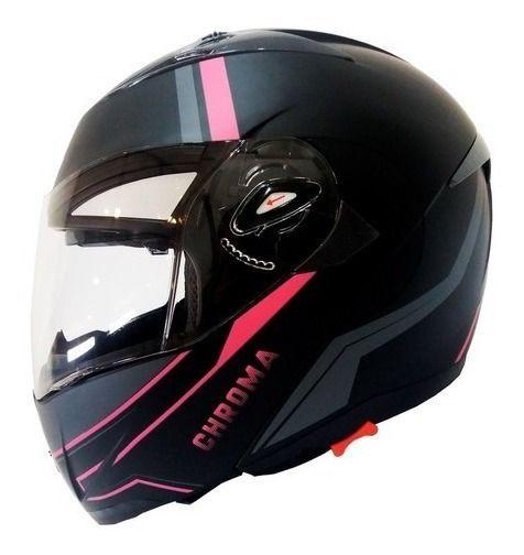 Casco Abatible Ghb Fucsia/negro Matte Doble Visor Talla M-0