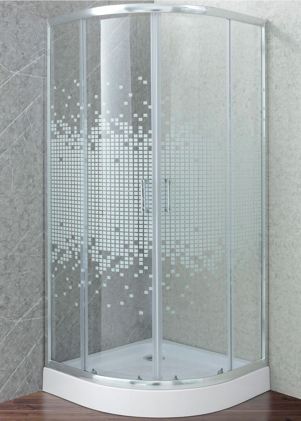 SHOWER DOOR JOYTEK CURVO MOSAIC WHITE 90X90X199 CM (INCLUYE RECEPTÁCULO)-2