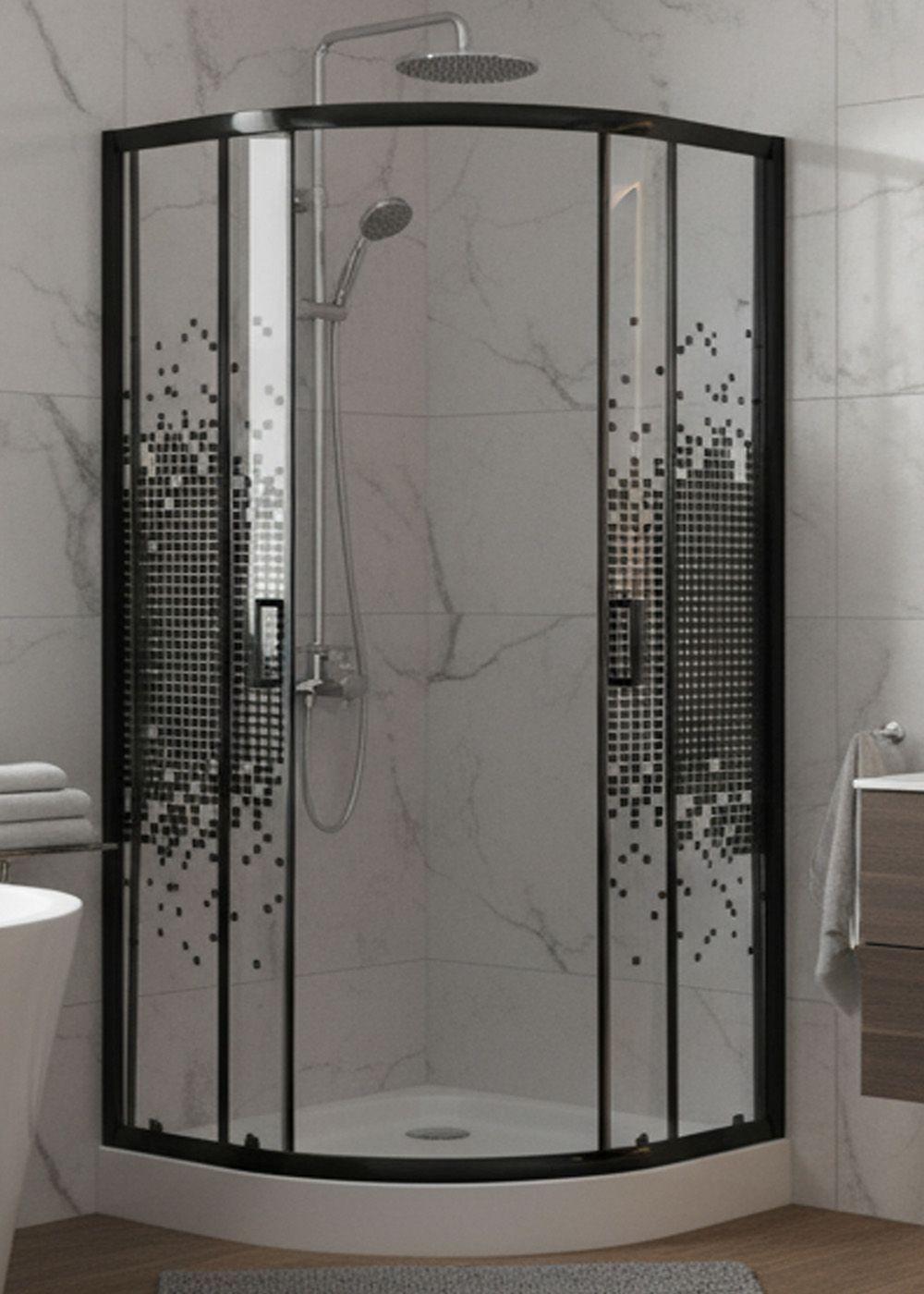 SHOWER DOOR JOYTEK CURVO MOSAIC BLACK 90X90X199 CM (INCLUYE RECEPTÁCULO)-6