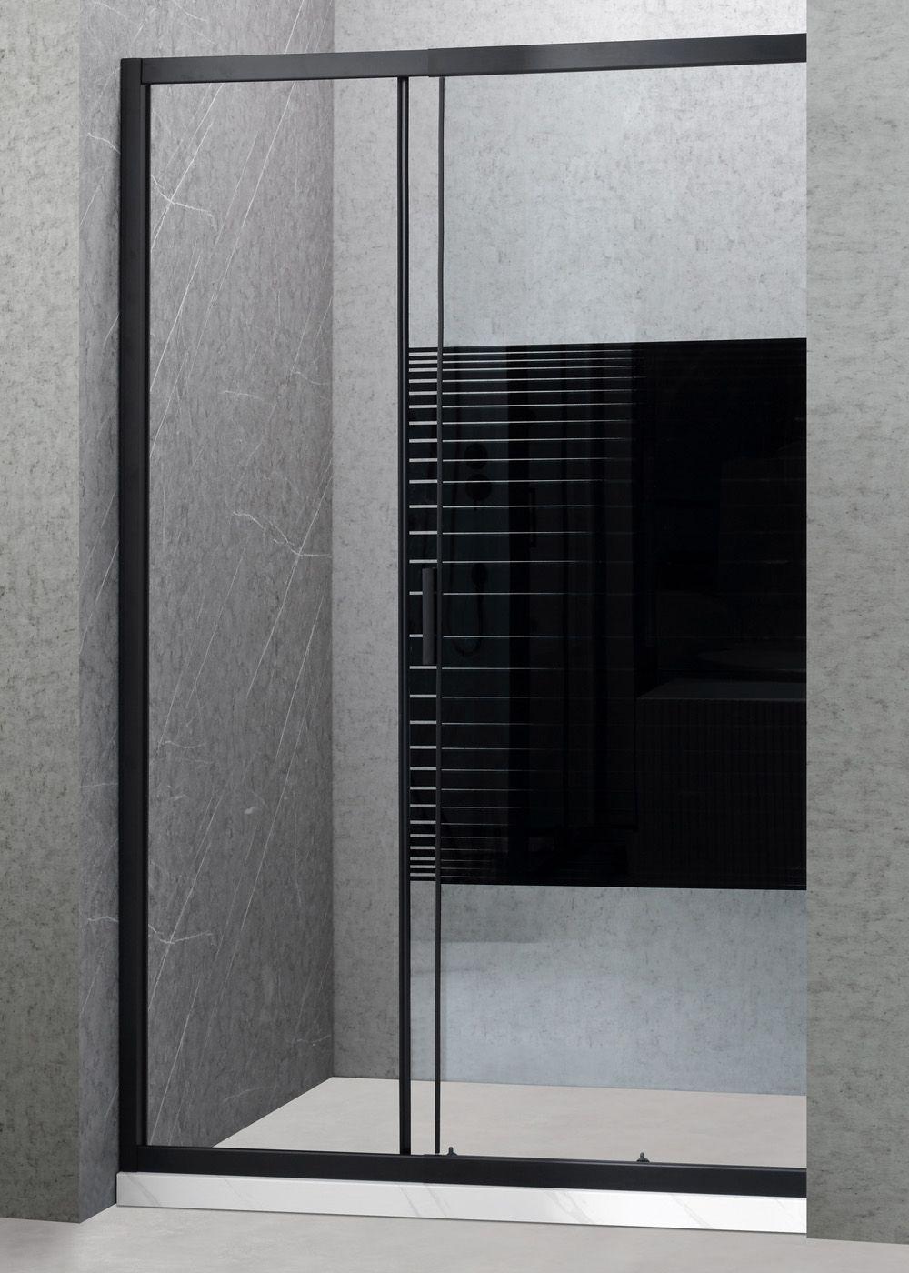 Mampara Ajustable de Ducha Strava 120-140 cm Líneas negras-5